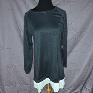 Source Unknown Black Tunic with White Hem